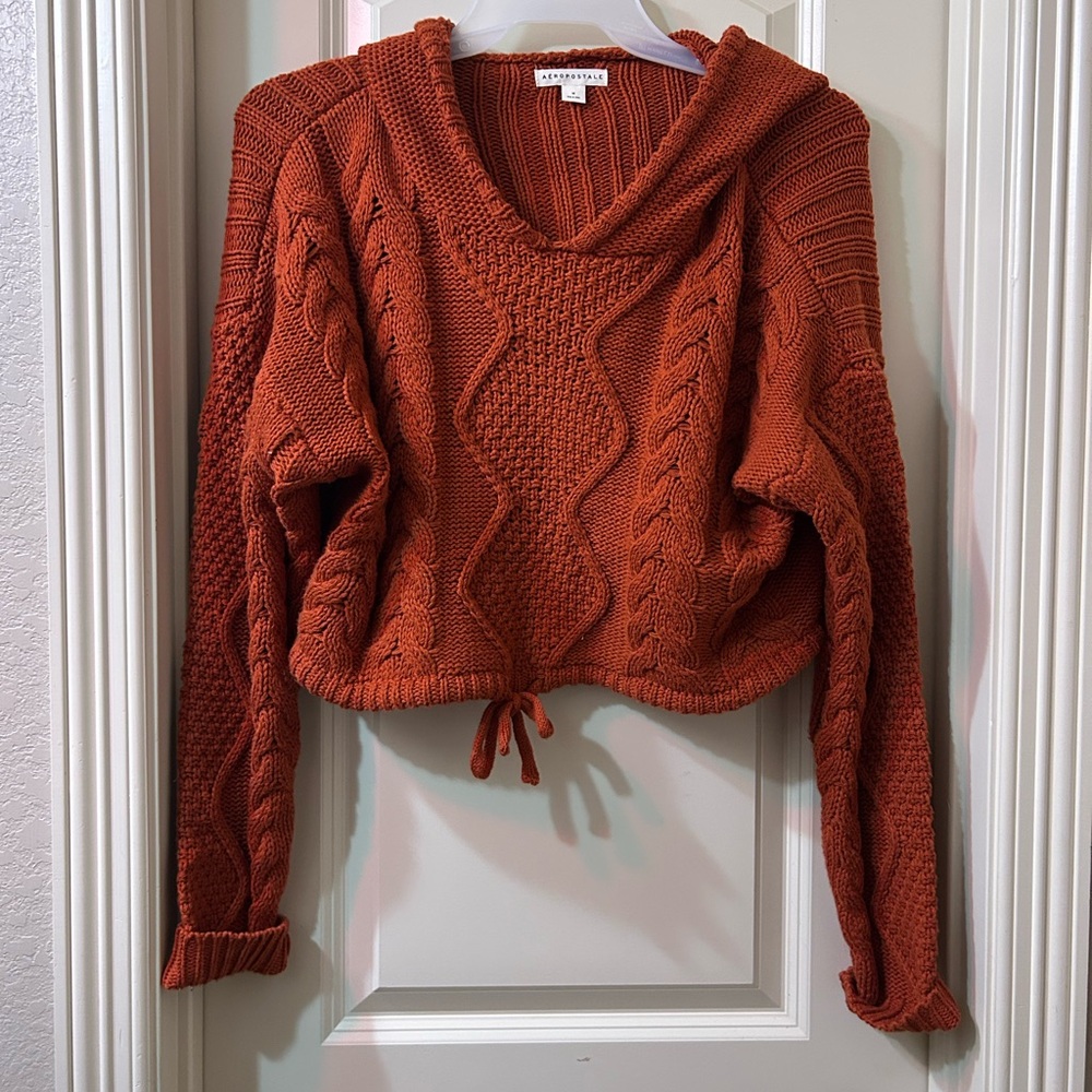 burnt orange cropped sweater